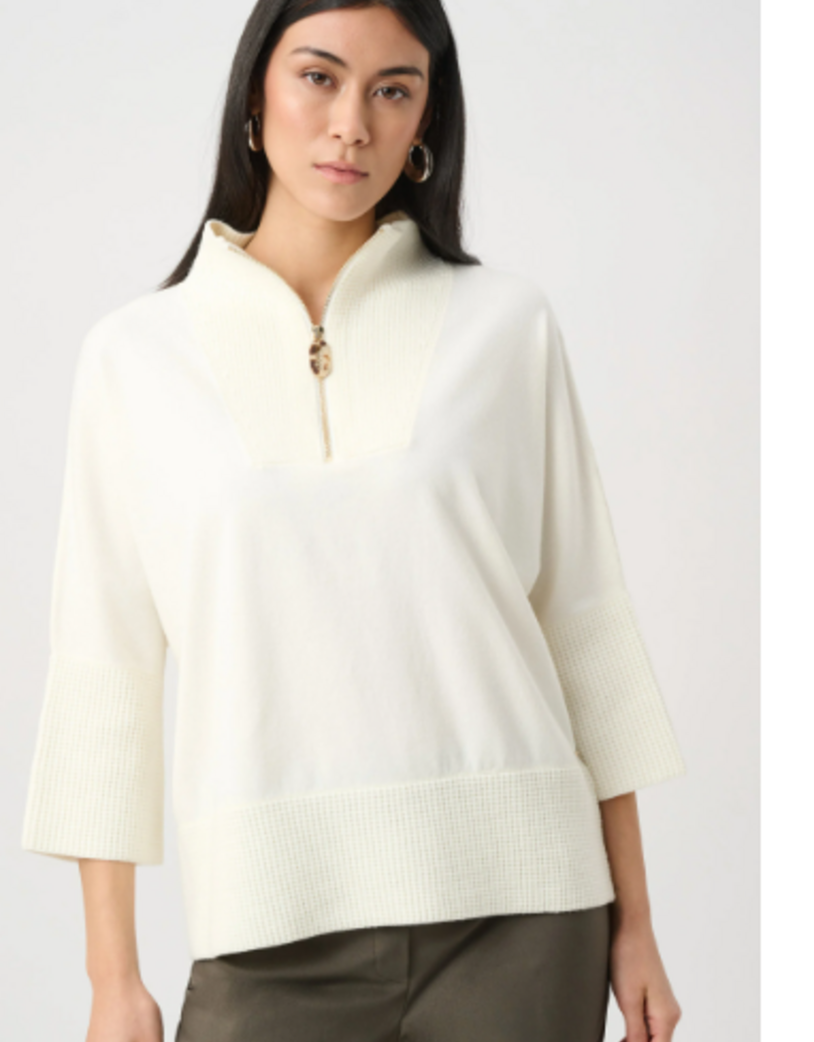 Joseph Ribkoff Joseph Ribkoff  Winter White Brushed  Funnel-Neck Sweaterrushed Viscose And Nylon Funnel-Neck Sweater