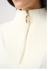 Joseph Ribkoff Joseph Ribkoff  Winter White Brushed  Funnel-Neck Sweaterrushed Viscose And Nylon Funnel-Neck Sweater