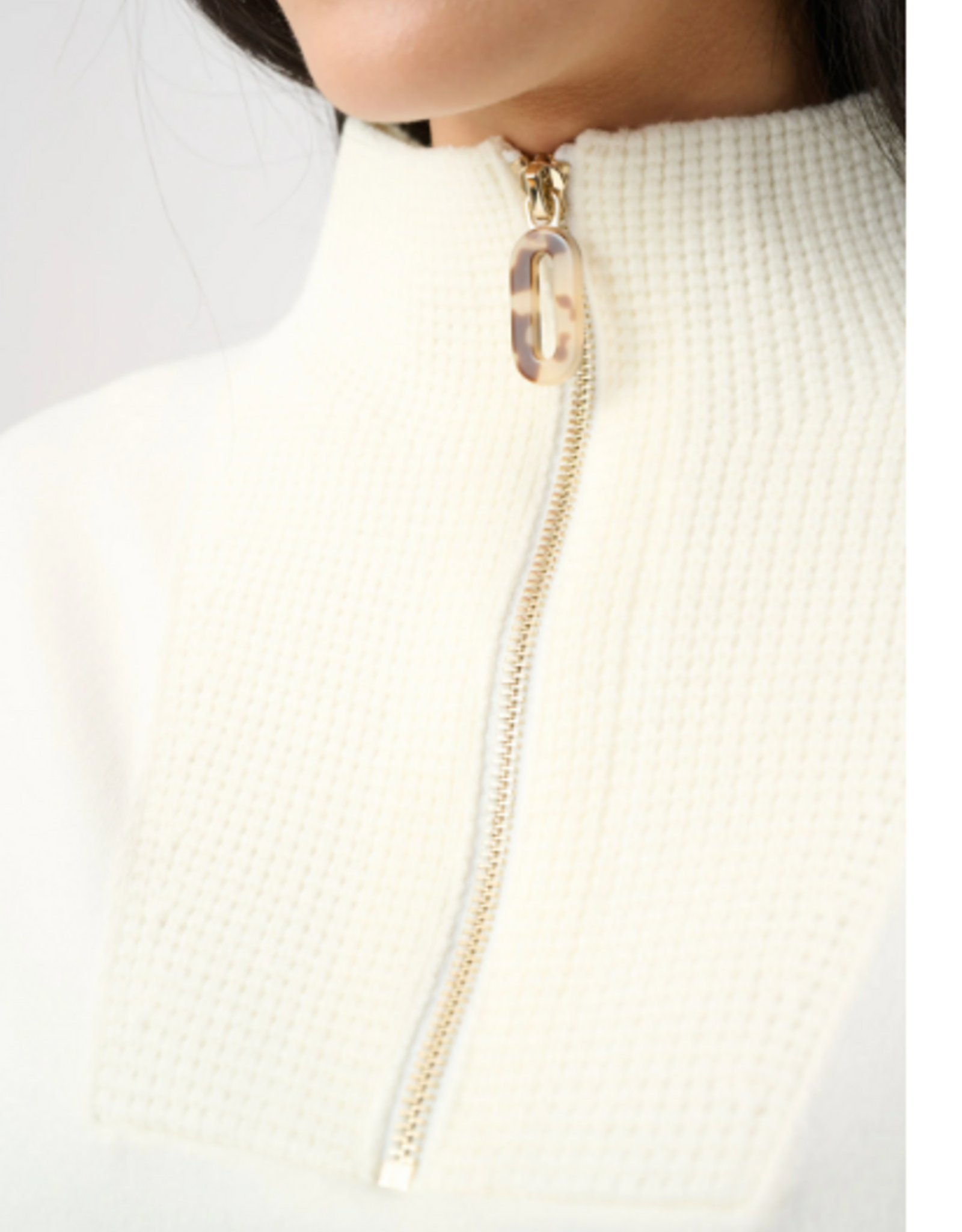 Joseph Ribkoff Joseph Ribkoff  Winter White Brushed  Funnel-Neck Sweaterrushed Viscose And Nylon Funnel-Neck Sweater