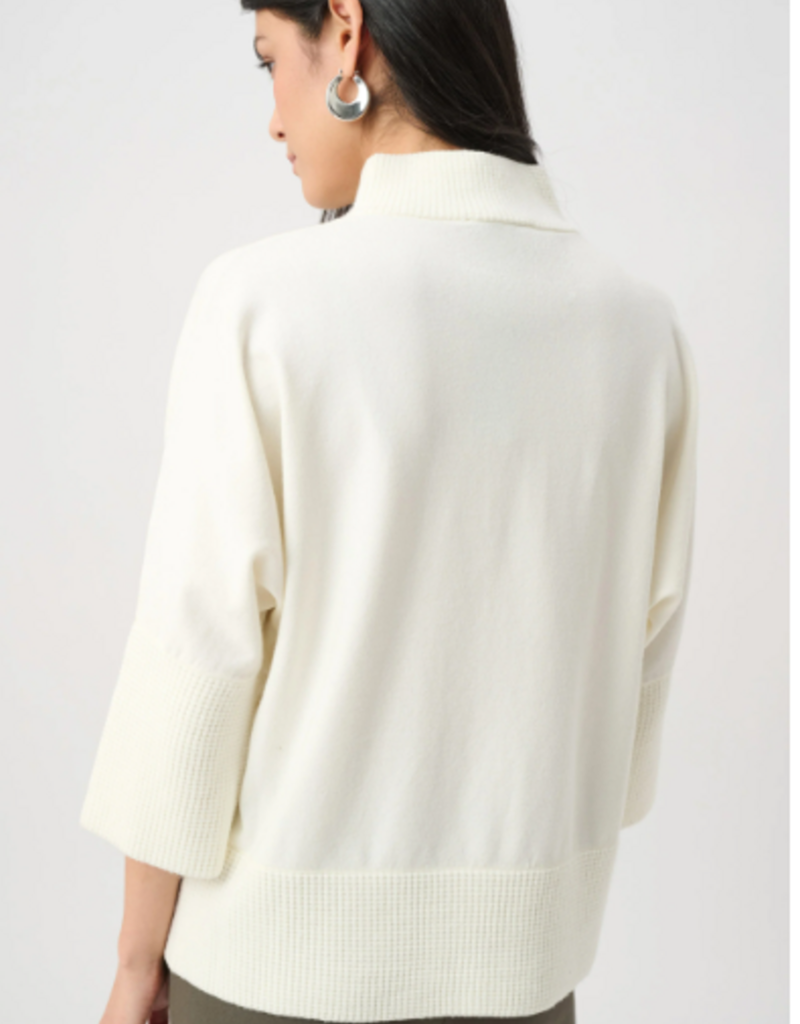 Joseph Ribkoff Joseph Ribkoff  Winter White Brushed  Funnel-Neck Sweaterrushed Viscose And Nylon Funnel-Neck Sweater