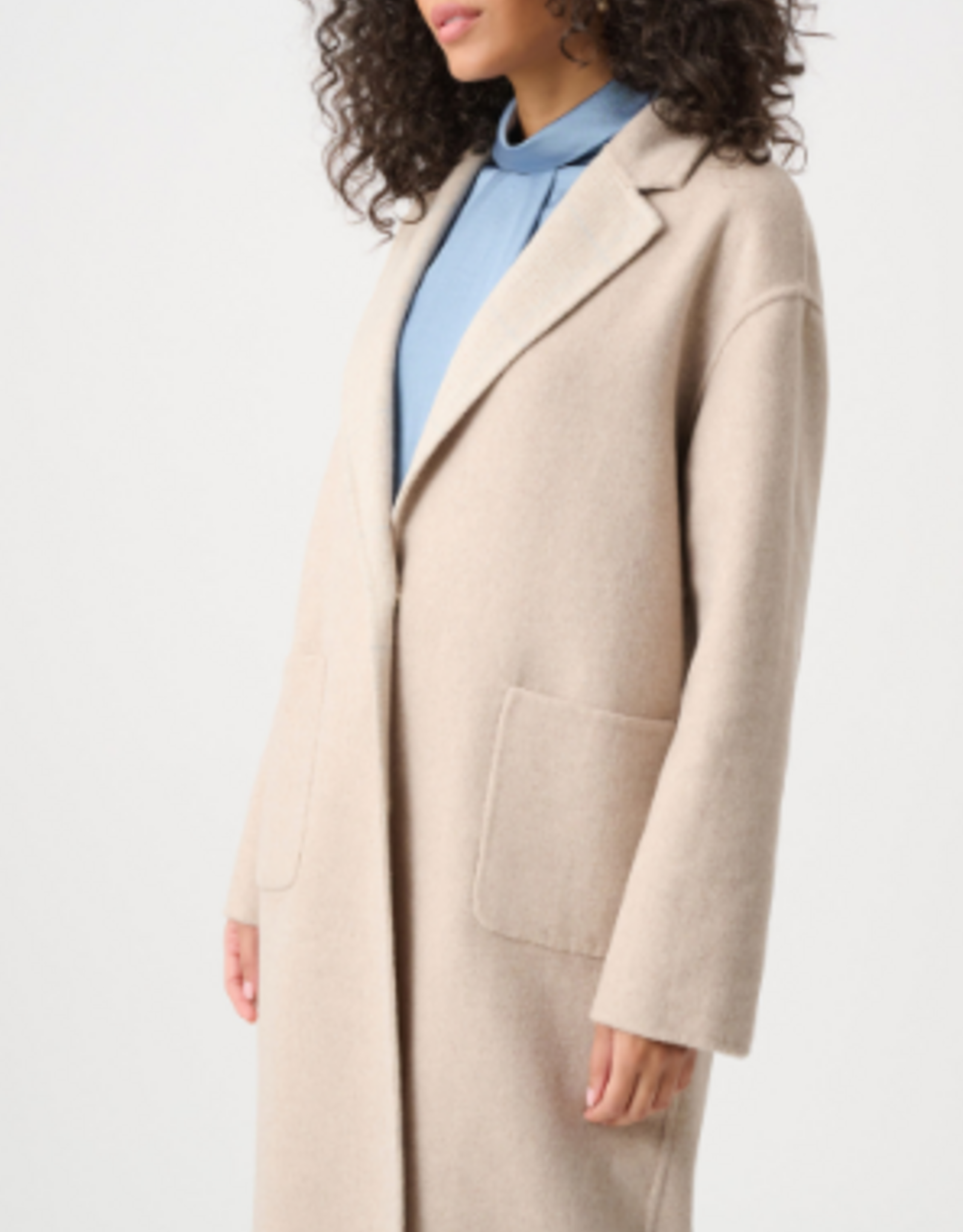 Joseph Ribkoff Joseph Ribkoff Oatmeal Wool Blend Plaid Reversible Boxy Coat