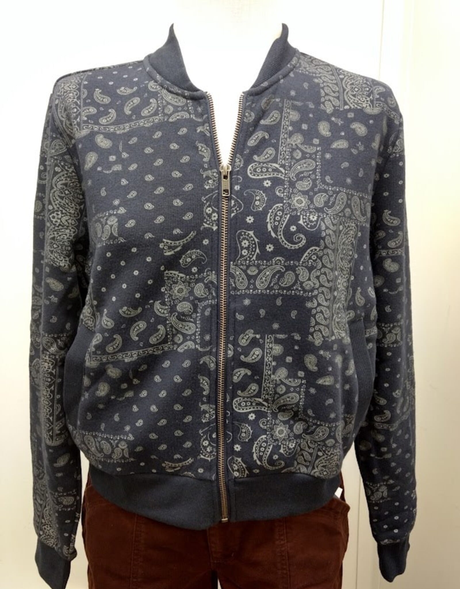 Threads 4 Thought Threads 4 Thought TWA4784P1 Navy Paisley Print Zip Front Long Sleeve Jacket