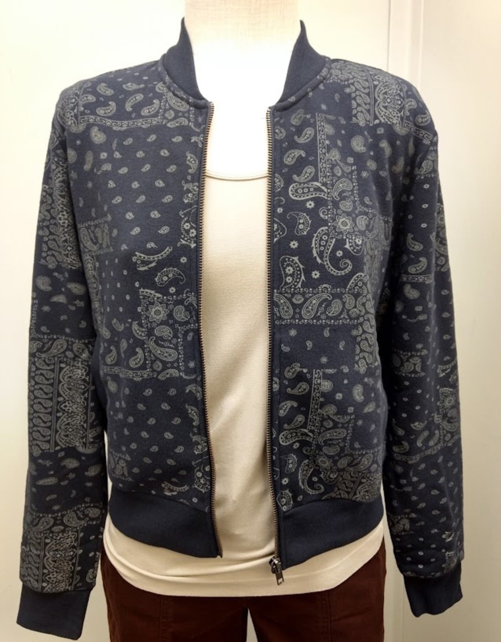 Threads 4 Thought Threads 4 Thought TWA4784P1 Navy Paisley Print Zip Front Long Sleeve Jacket