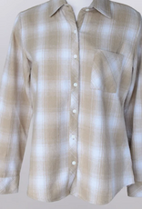 Keren Hart Keren Hart Tan Plaid Button Up Long Sleeve Shirt