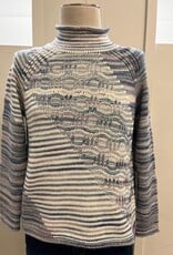 Habitat Habitat Harbor Mixed Stitch Print Mock Neck Long Sleeve Sweater
