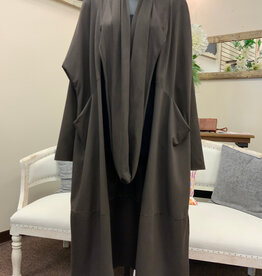 Saga Saga Coco Open Front  3/4 Sleeve Duster with Scarf