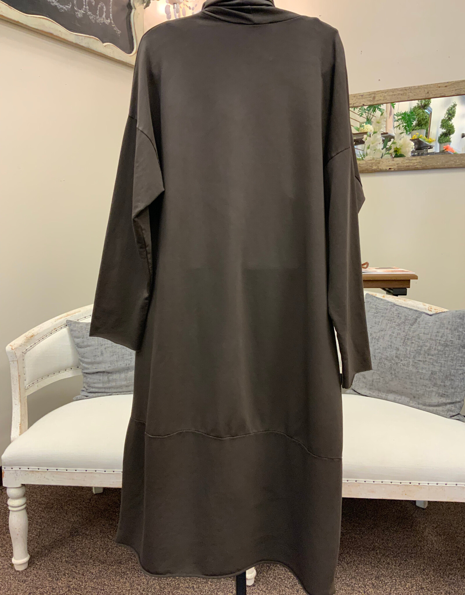 Saga Saga Coco Open Front  3/4 Sleeve Duster with Scarf