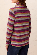 Tribal Tribal Mulberry Stripe Funnel Neck Long Sleeve Top
