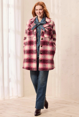 Tribal Tribal Cherrylacquer Plaid Knit Button-Up Shacket
