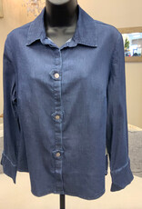 Habitat Habitat Dark Denim  Collar Button Up  Long Sleeve Top