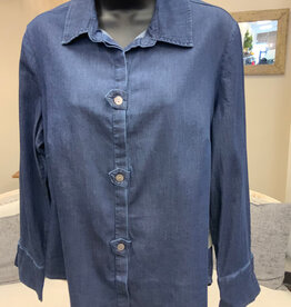 Habitat Habitat Dark Denim  Collar Button Up  Long Sleeve Top