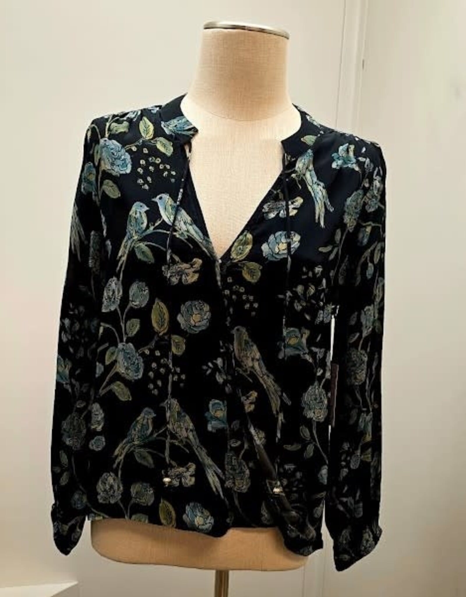 APNY APNY Midnight Forest & Sage V-Neck L/S Top