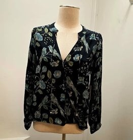 APNY APNY Midnight Forest & Sage V-Neck L/S Top