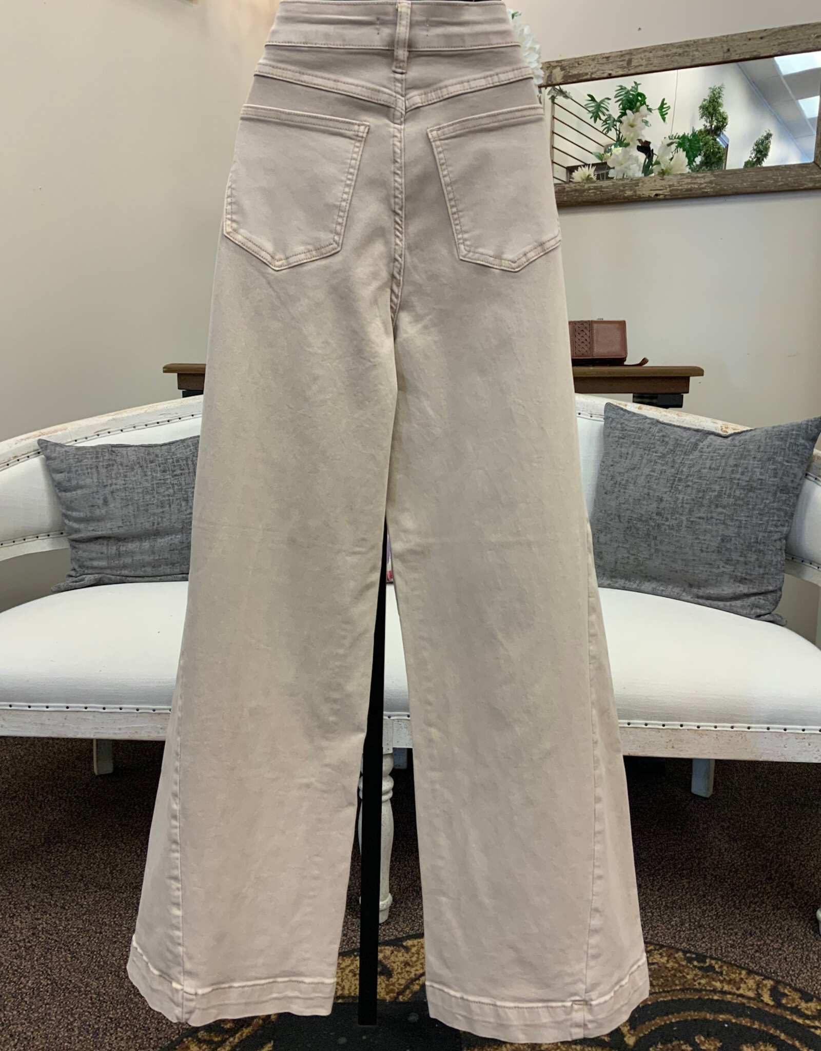APNY APNY Antique Beige The Godet Wide Leg Jean