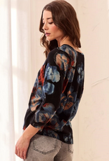 Tribal Tribal Maple Soft Crewneck 3/4 Sleeve Sweater Top
