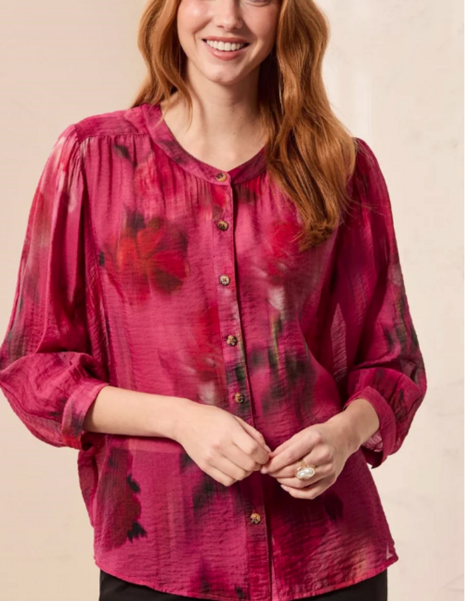Tribal Tribal Nostalgia Round Neck Dolman Sleeve Top