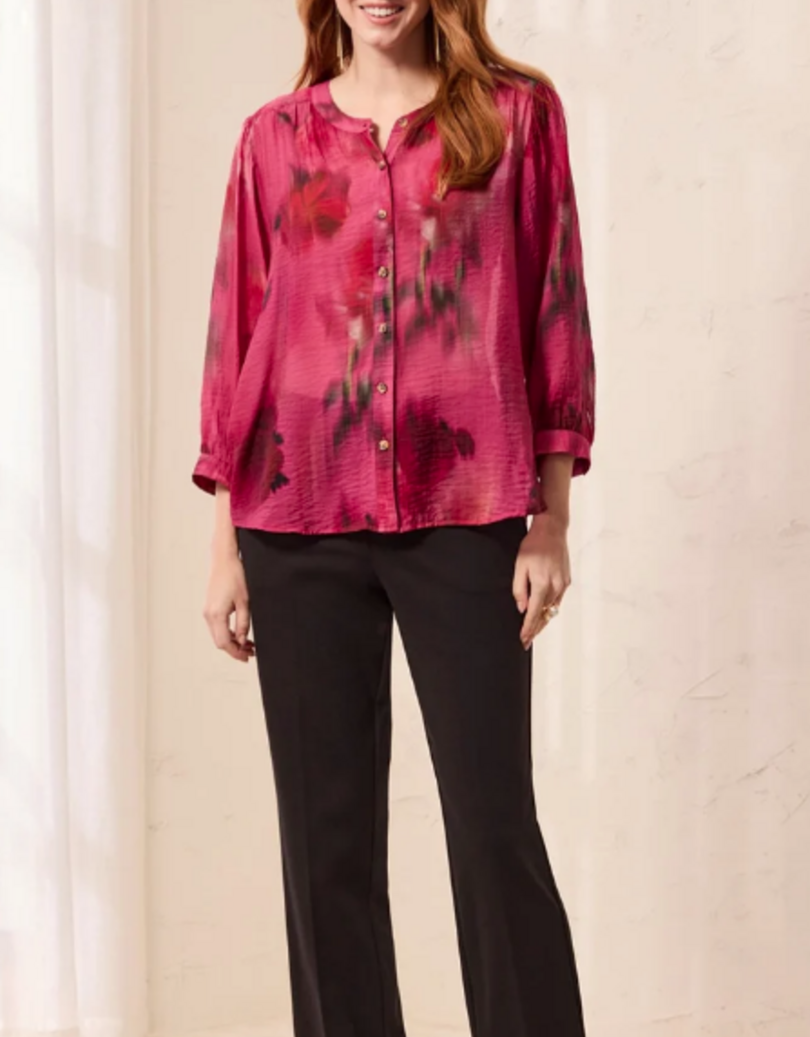 Tribal Tribal Nostalgia Round Neck Dolman Sleeve Top