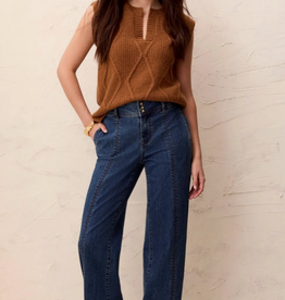 Tribal Tribal Dusk Audrey Comfort Stretch Wide Leg Pintuck Denim Trousers