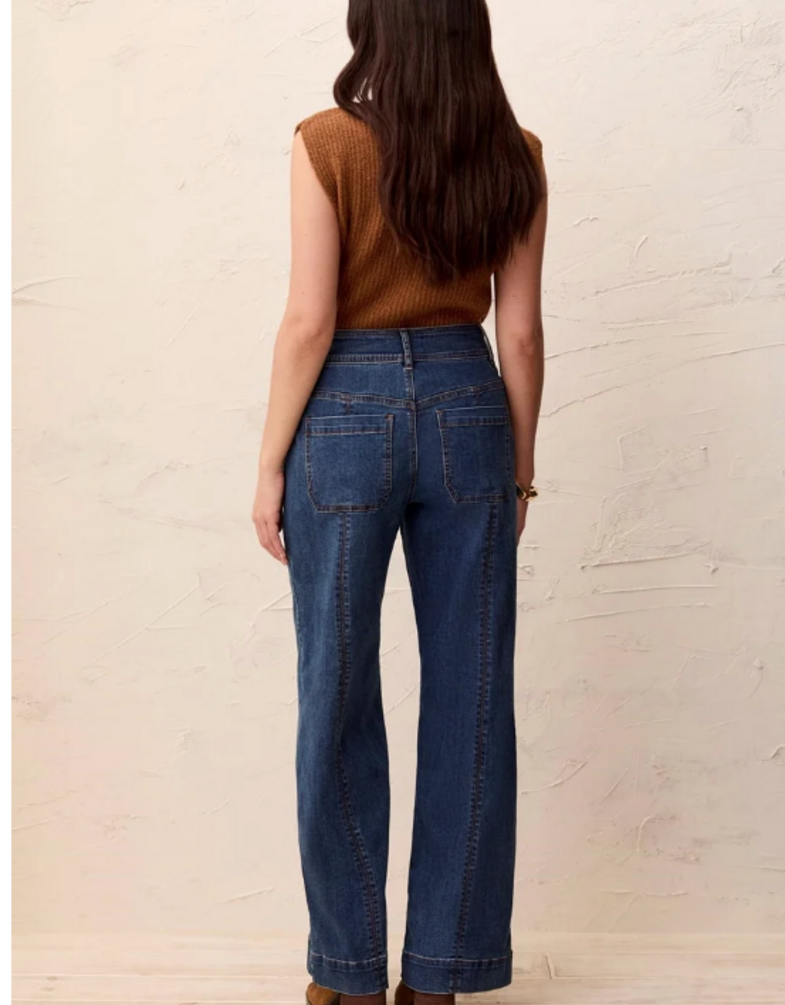 Tribal Tribal Dusk Audrey Comfort Stretch Wide Leg Pintuck Denim Trousers