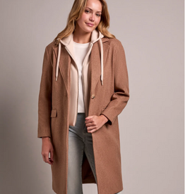 Tribal Tribal Biscotti Ultra-Soft Knit Coat With Removable Hoodie