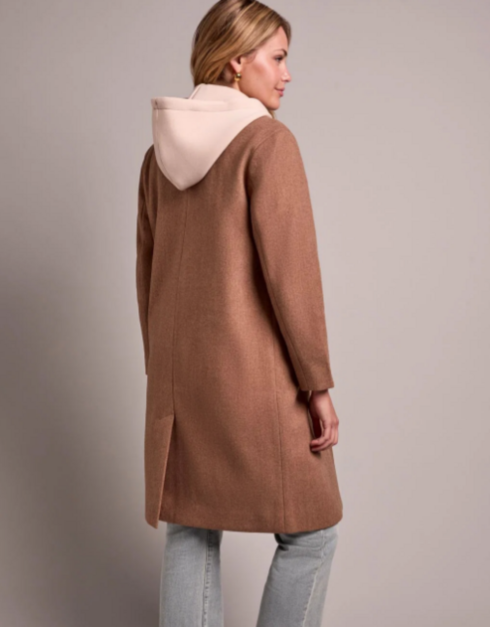 Tribal Tribal Biscotti Ultra-Soft Knit Coat With Removable Hoodie