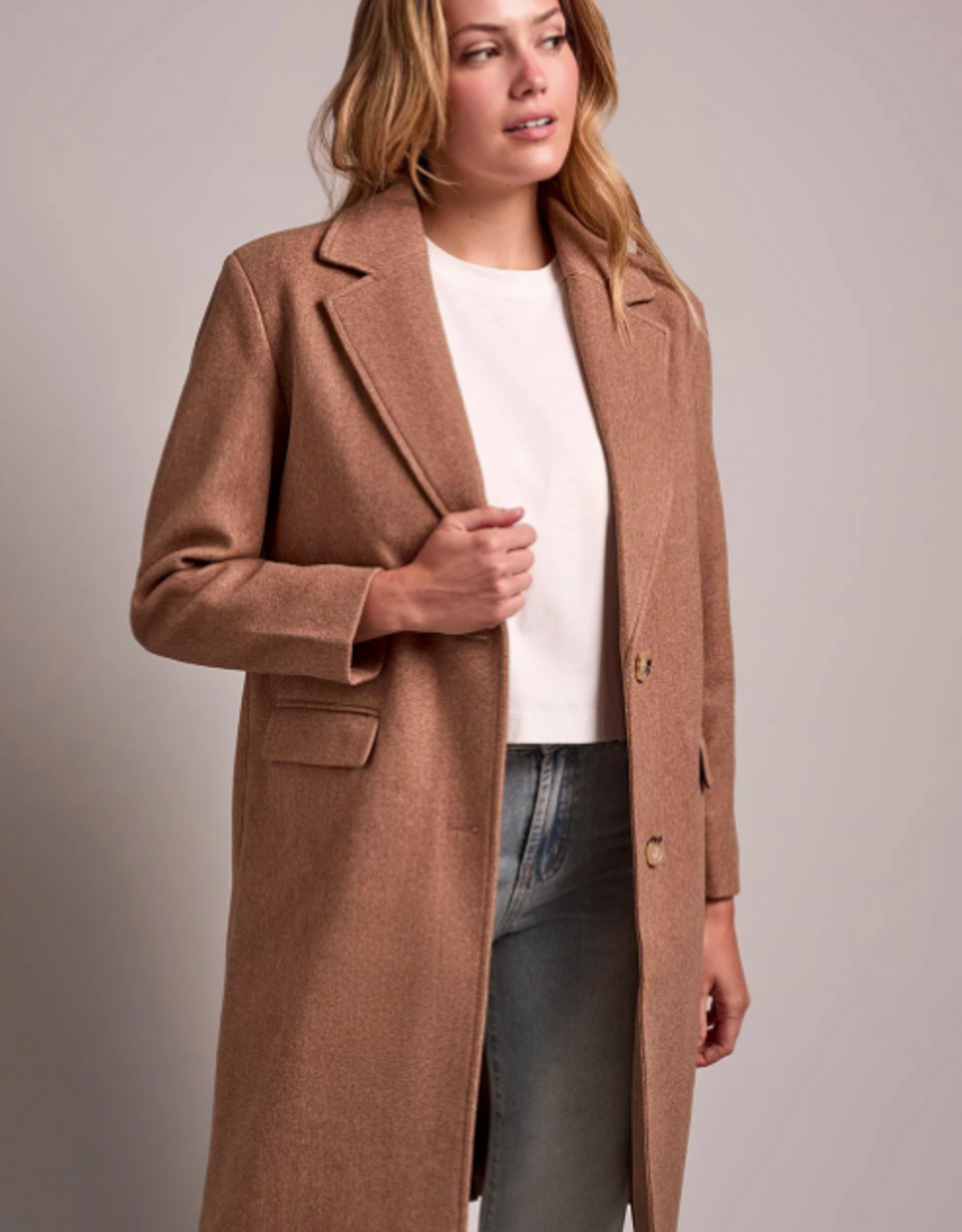 Tribal Tribal Biscotti Ultra-Soft Knit Coat With Removable Hoodie