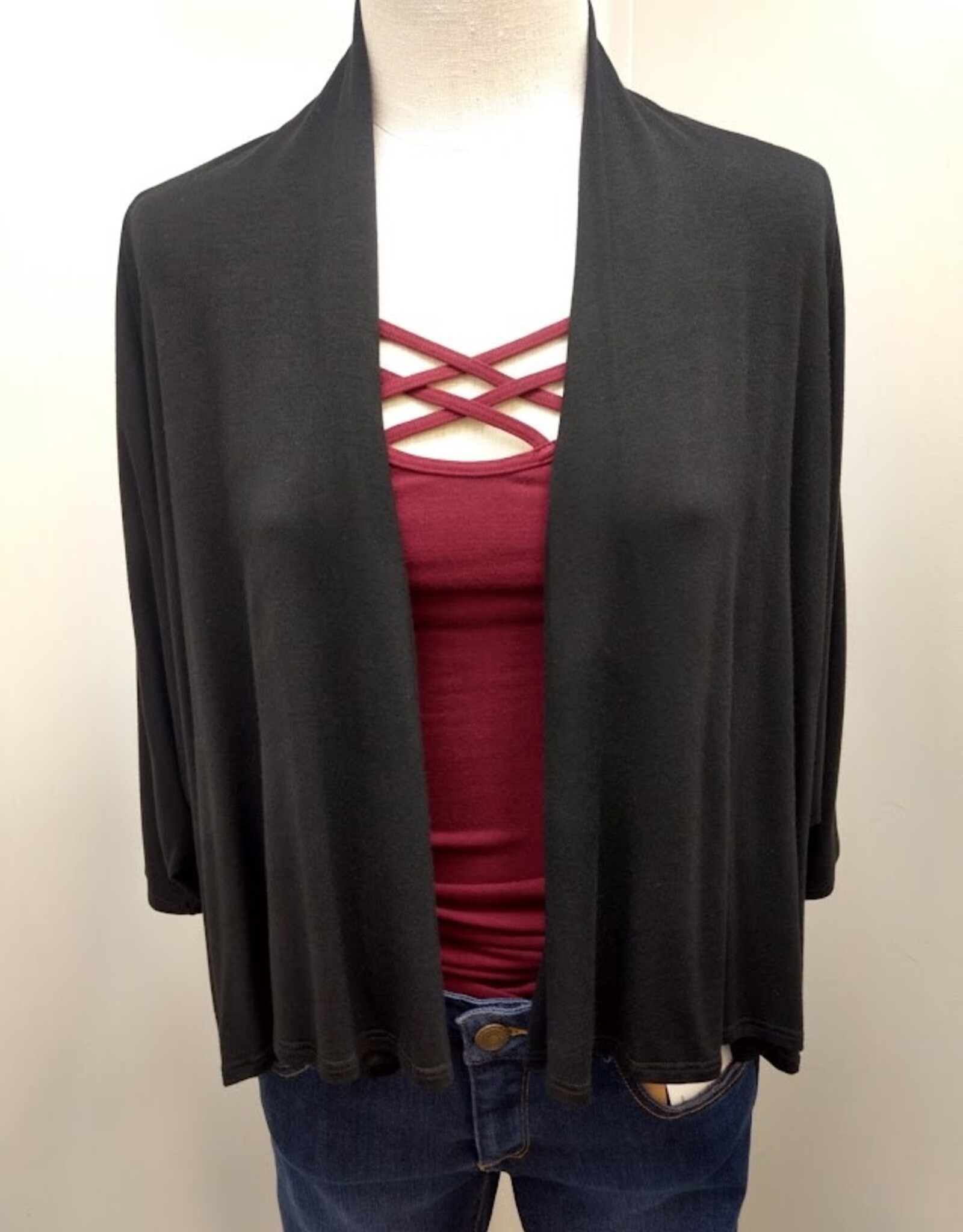 Kylie Paige Kylie Paige R21851 Black Rayon Span Joss Cardigan