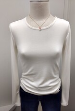 Kylie Paige Kylie Paige RJ43778 Off White Softy Aurora Round Neck Long Sleeve Top