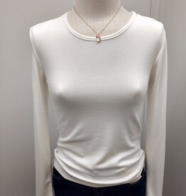 Kylie Paige Kylie Paige RJ43778 Off White Softy Aurora Round Neck Long Sleeve Top