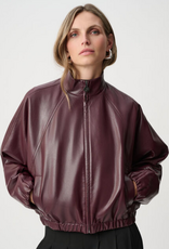 Joseph Ribkoff Joseph Ribkoff Burgundy Mock-neck Bomber Style Jacket