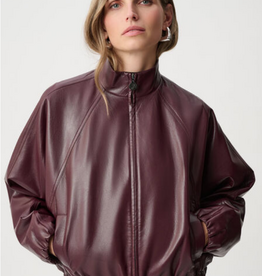 Joseph Ribkoff Joseph Ribkoff Burgundy Mock-neck Bomber Style Jacket