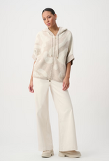 Joseph Ribkoff Joseph Ribkoff Oatmeal Melange/Gold Hooded Animal Print Sweater