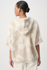 Joseph Ribkoff Joseph Ribkoff Oatmeal Melange/Gold Hooded Animal Print Sweater
