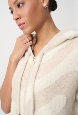 Joseph Ribkoff Joseph Ribkoff Oatmeal Melange/Gold Hooded Animal Print Sweater