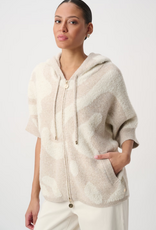 Joseph Ribkoff Joseph Ribkoff Oatmeal Melange/Gold Hooded Animal Print Sweater