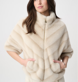 Joseph Ribkoff Joseph Ribkoff Beige/Almond Faux Fur High Neck Jacket