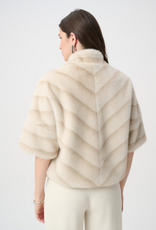 Joseph Ribkoff Joseph Ribkoff Beige/Almond Faux Fur High Neck Jacket