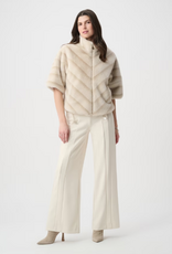 Joseph Ribkoff Joseph Ribkoff Beige/Almond Faux Fur High Neck Jacket