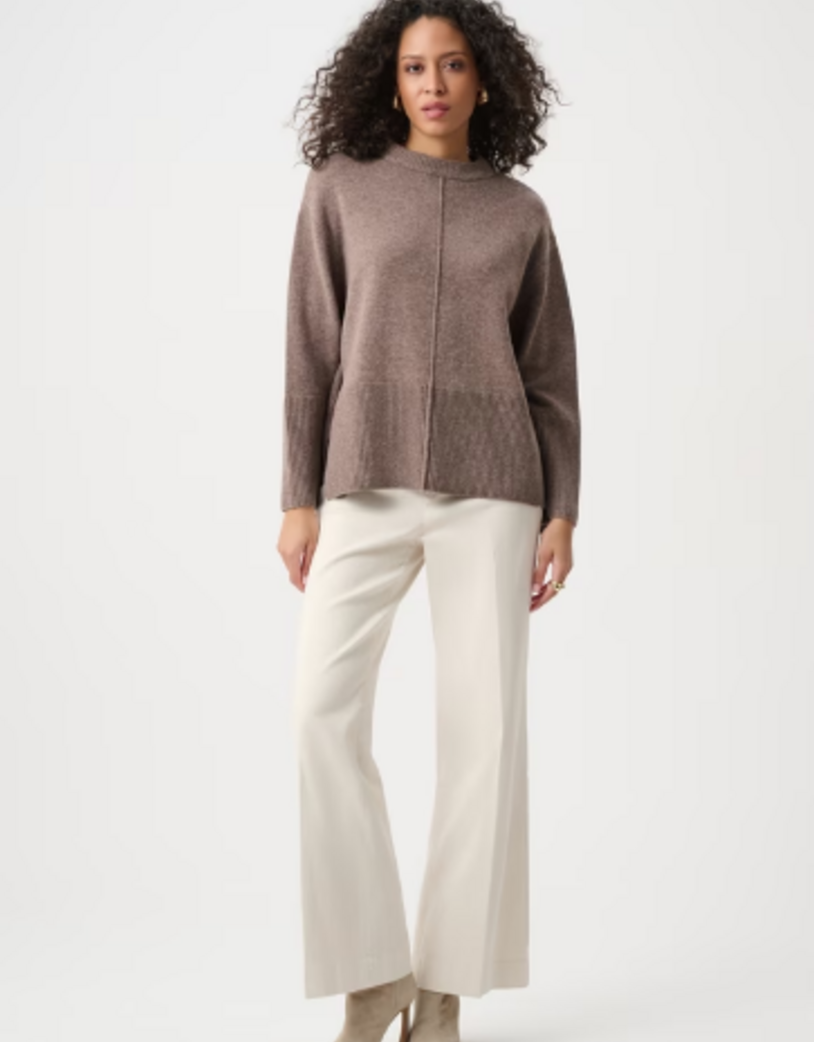 Joseph Ribkoff Joseph Ribkoff 263959 Mink Melange Casual Loose Knit Pullover Sweater