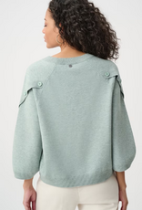 Joseph Ribkoff Joseph Ribkoff Mint Melange Crew Neck Pullover With Buttons Sweater