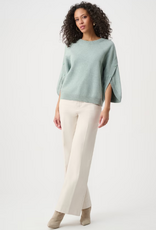 Joseph Ribkoff Joseph Ribkoff Mint Melange Crew Neck Pullover With Buttons Sweater