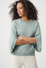 Joseph Ribkoff Joseph Ribkoff Mint Melange Crew Neck Pullover With Buttons Sweater