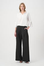 Joseph Ribkoff Joseph Ribkoff White Collard V-Neck Chic Bell Sleeve Blouse Top