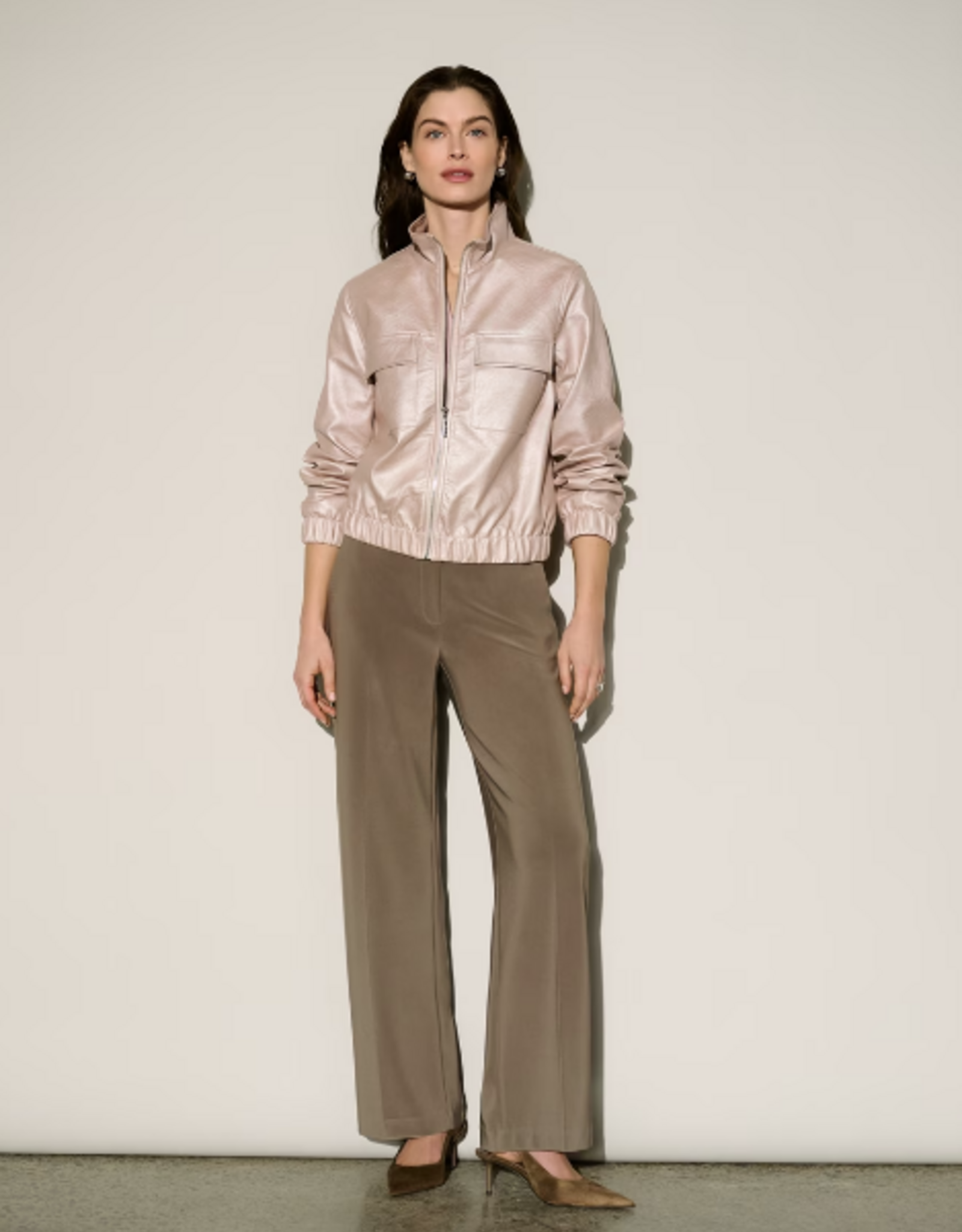 Joseph Ribkoff Joseph Ribkoff Mink Wide-leg Full-length Trouser Pant