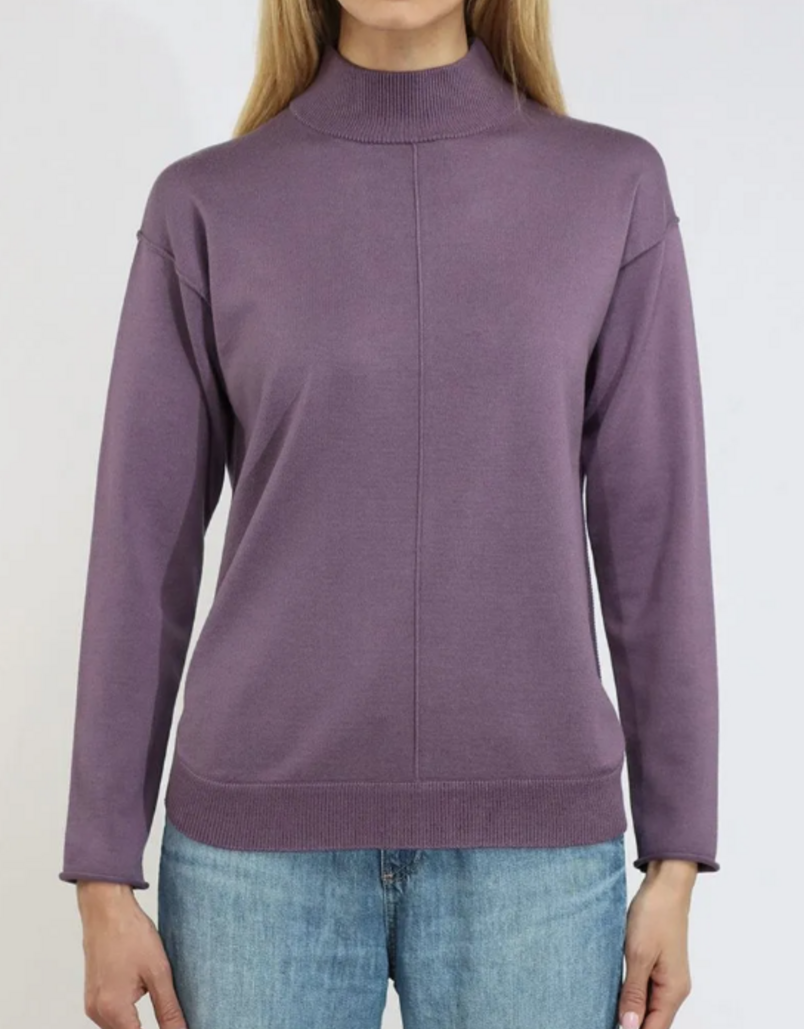 Metric Knits Metric Knits  Lavender Hue Mock Neck Long Sleeve  Top