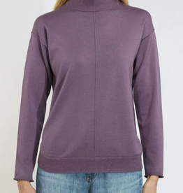 Metric Knits Metric Knits Lavender Hue Mock Neck Long Sleeve  Top