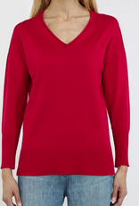 Metric Knits Metric Knits Winterberry Roll V-Neck Long Sleeve  Top