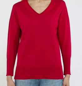 Metric Knits Metric Knits Winterberry Roll V-Neck Long Sleeve  Top