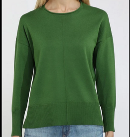 Metric Knits Metric Knits 32279 Courtyard Green Round  Roll Neck Long Sleeve Top AC
