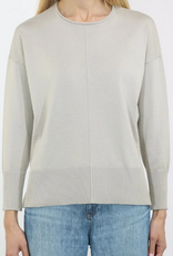 Metric Knits Metric Knits Sea Salt Round  Roll Neck Long Sleeve Top